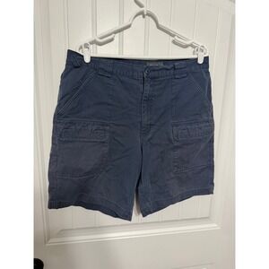 Eddie Bauer Shorts Mens 36 Navy Blue Cargo Cotton Utility EUC